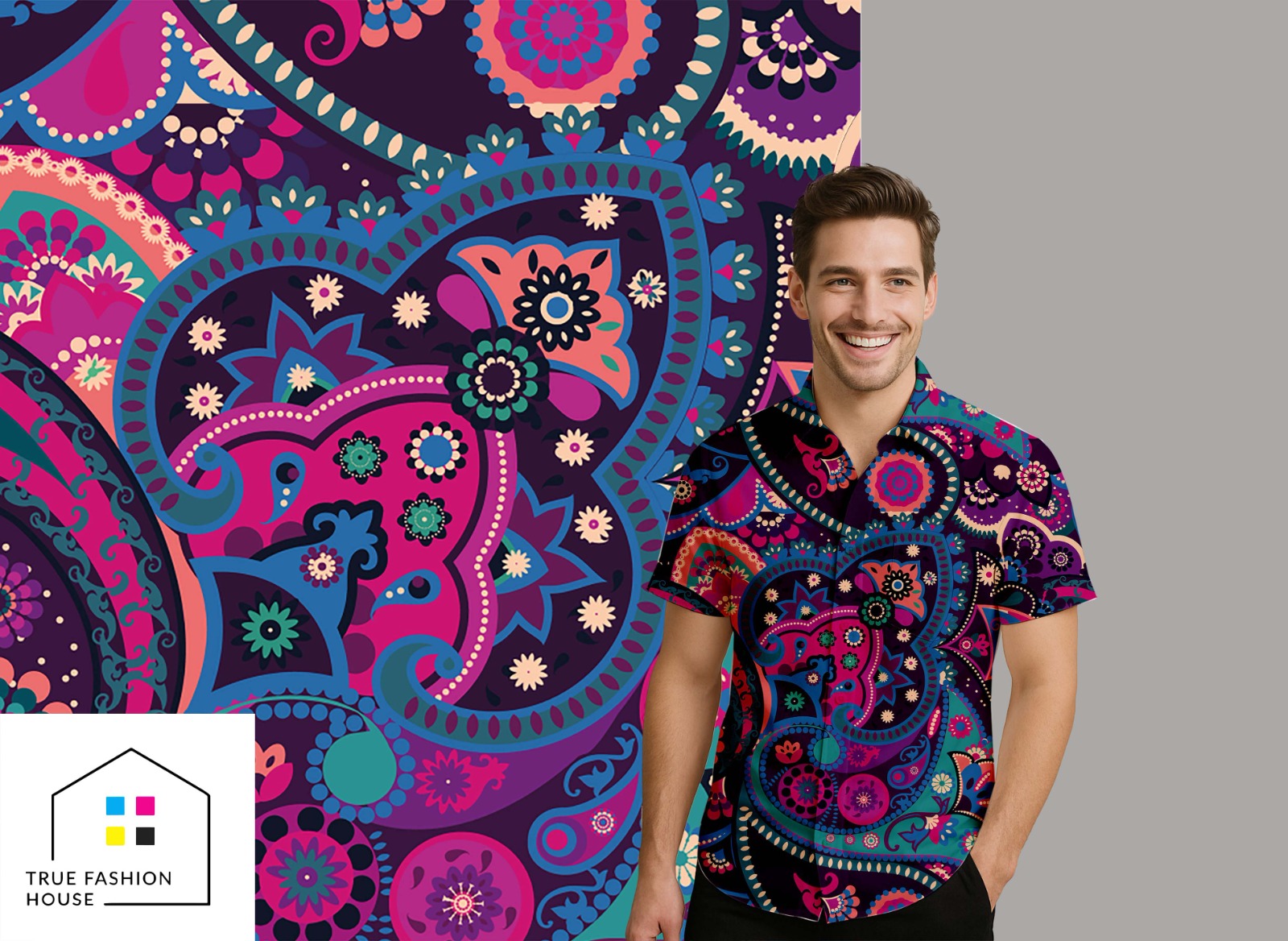 Digital fabric printing process at True Fashion House Mumbai
